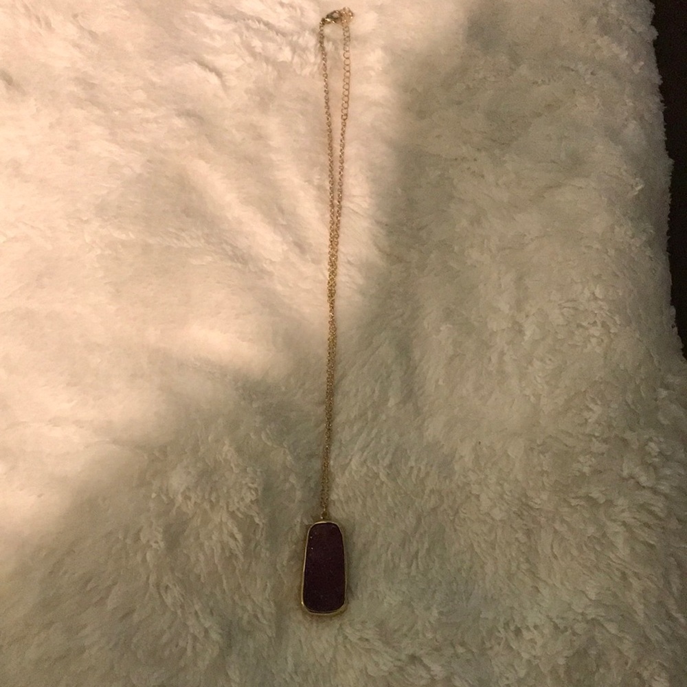 Purple druzy necklace